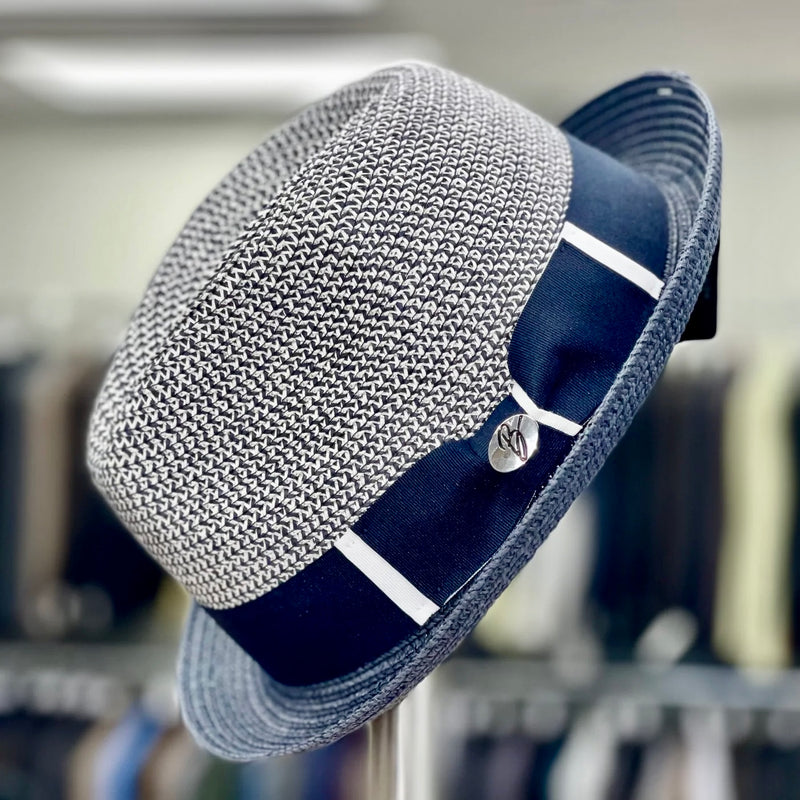 Bentley "Gino" Stingy Brim Hat (Navy/White)