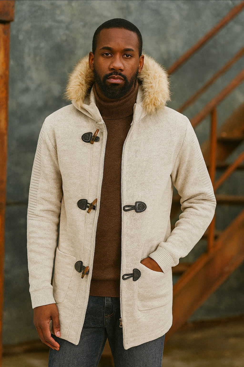 OIM "Lexington" Zip up Sweater (Sand Shell)