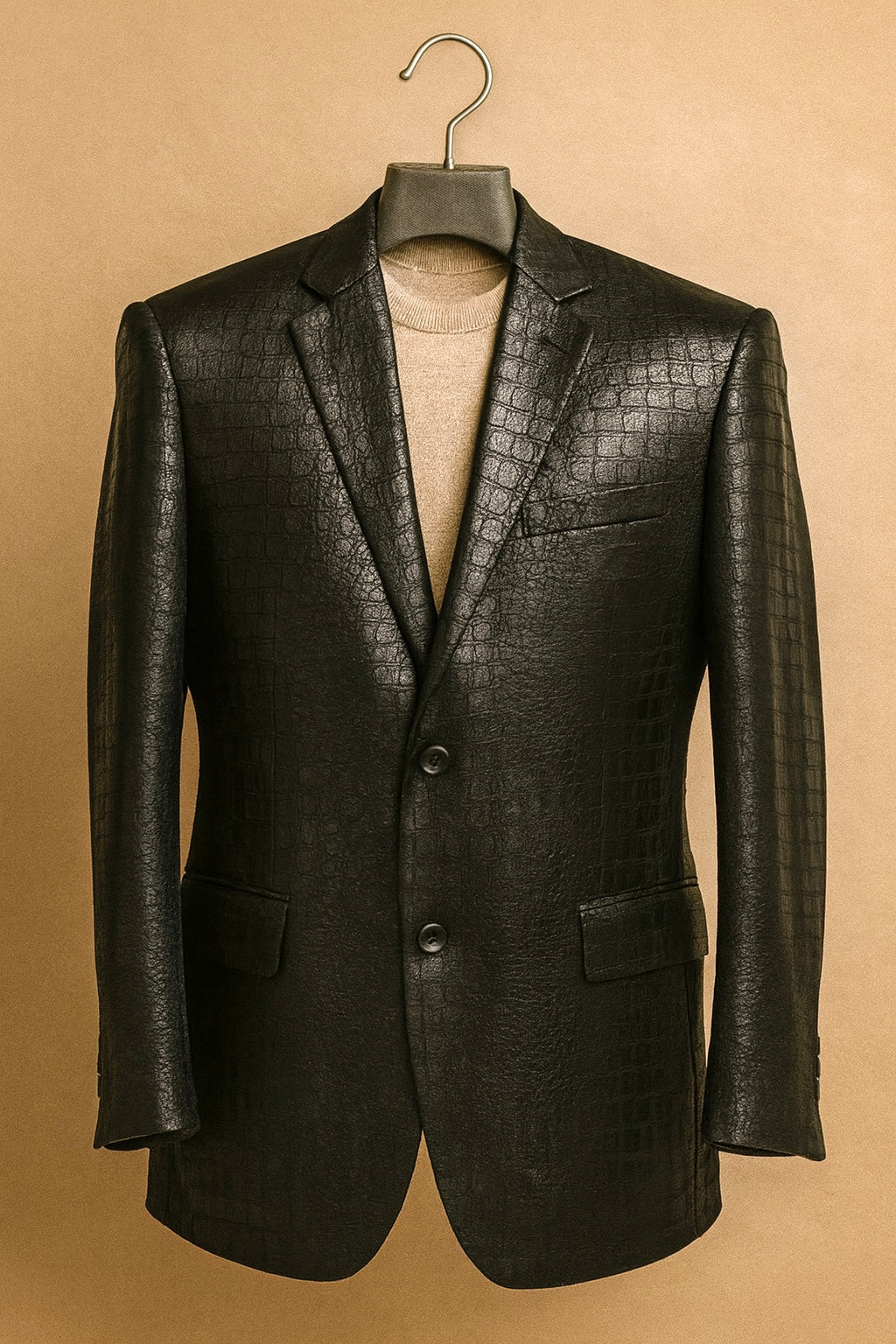 Croco Printed "King" Blazer (Black)