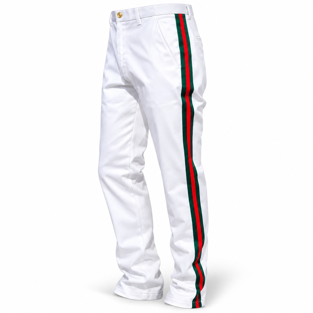 Prestige "Designer" Cotton Jean Pant (White/Red/Green)