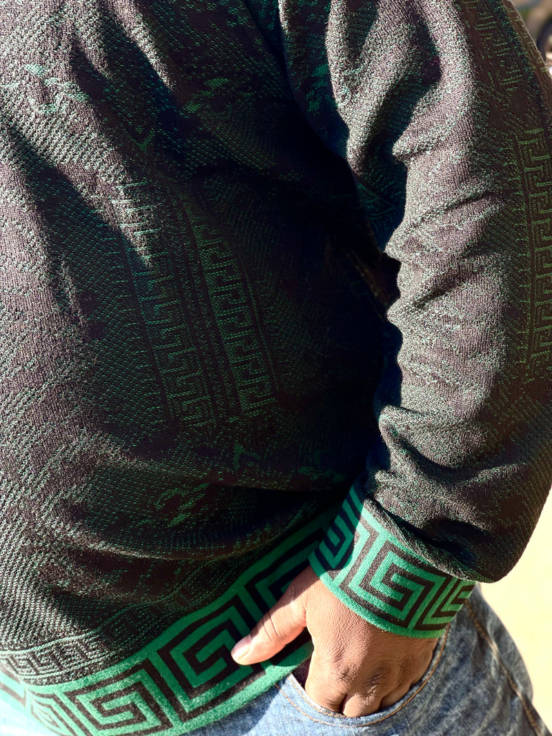 Prestige Quarter Zip "Dublin" Sweater (Green/Black) 443