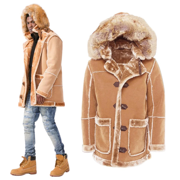 Jordan Craig Shearling Coat (Praline)