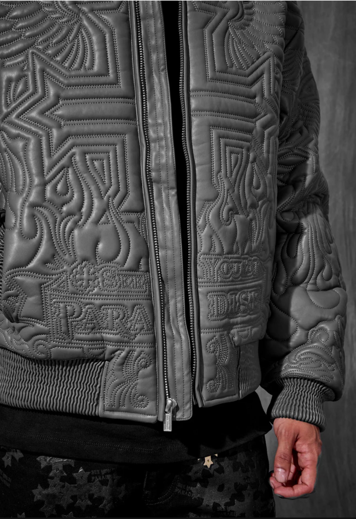 Graphic Bomber Jacket (Gray)