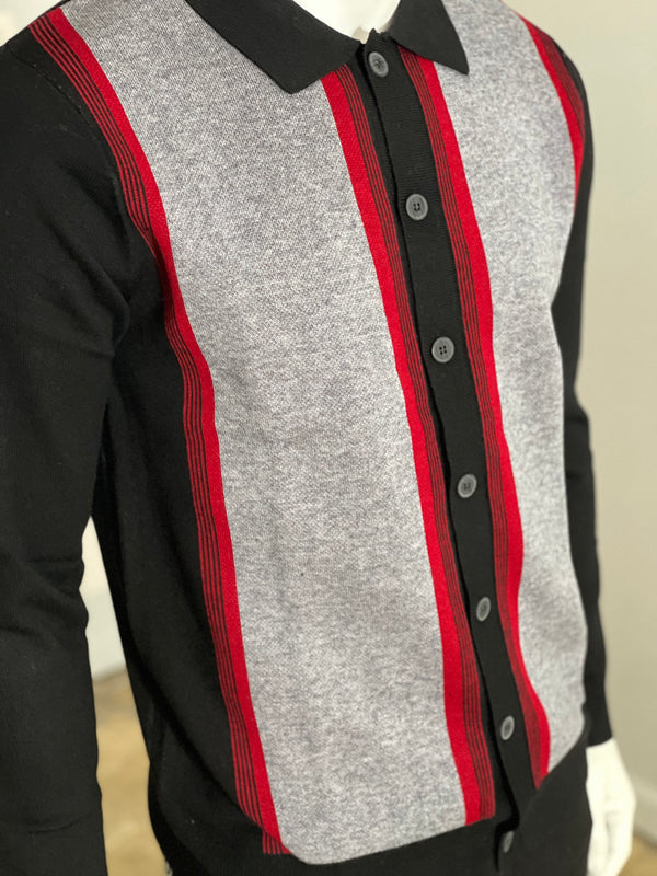Cigar Couture "Vango" Sweater (Black/Gray/Red) 362