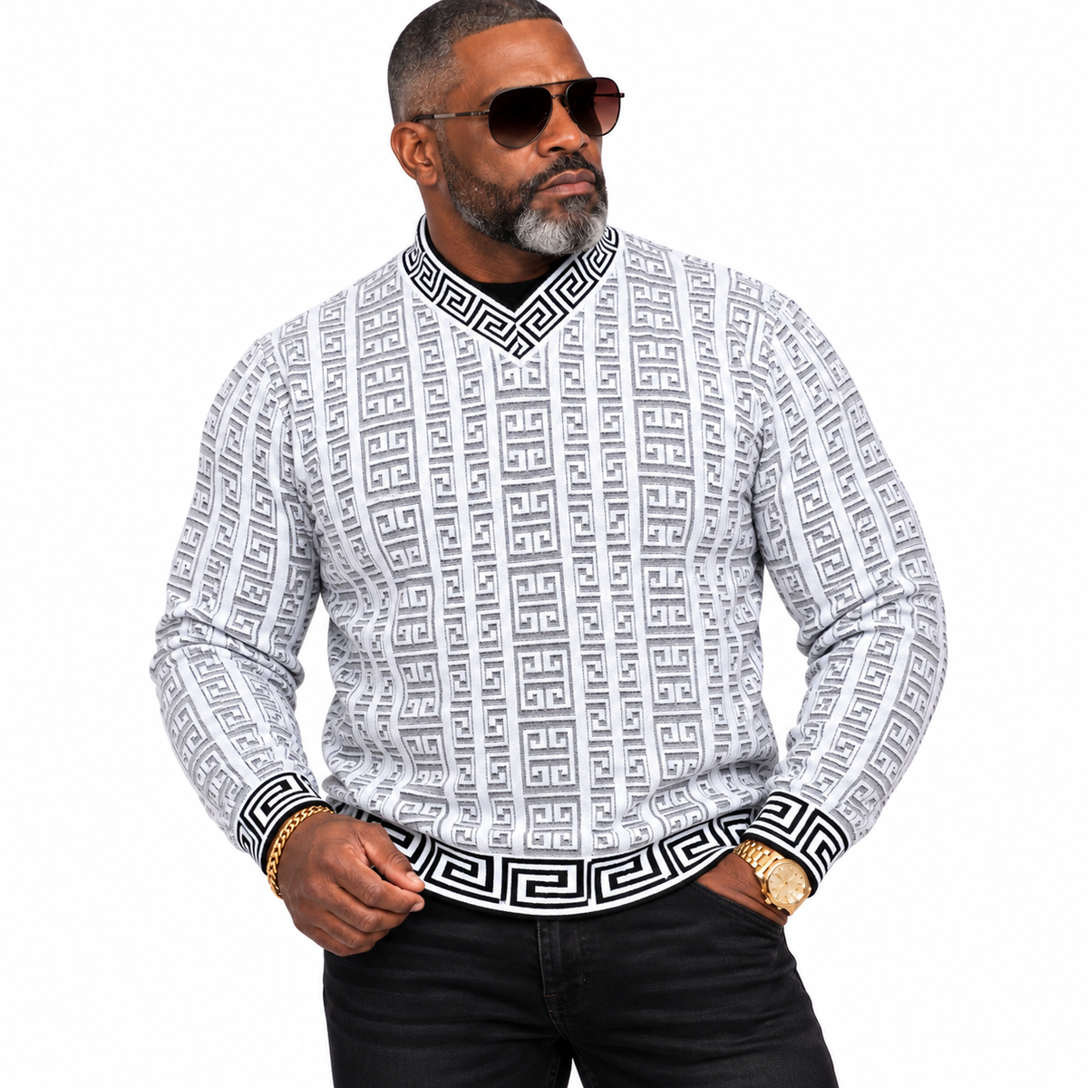 Prestige "Venice" Sweater (White/Black) 460