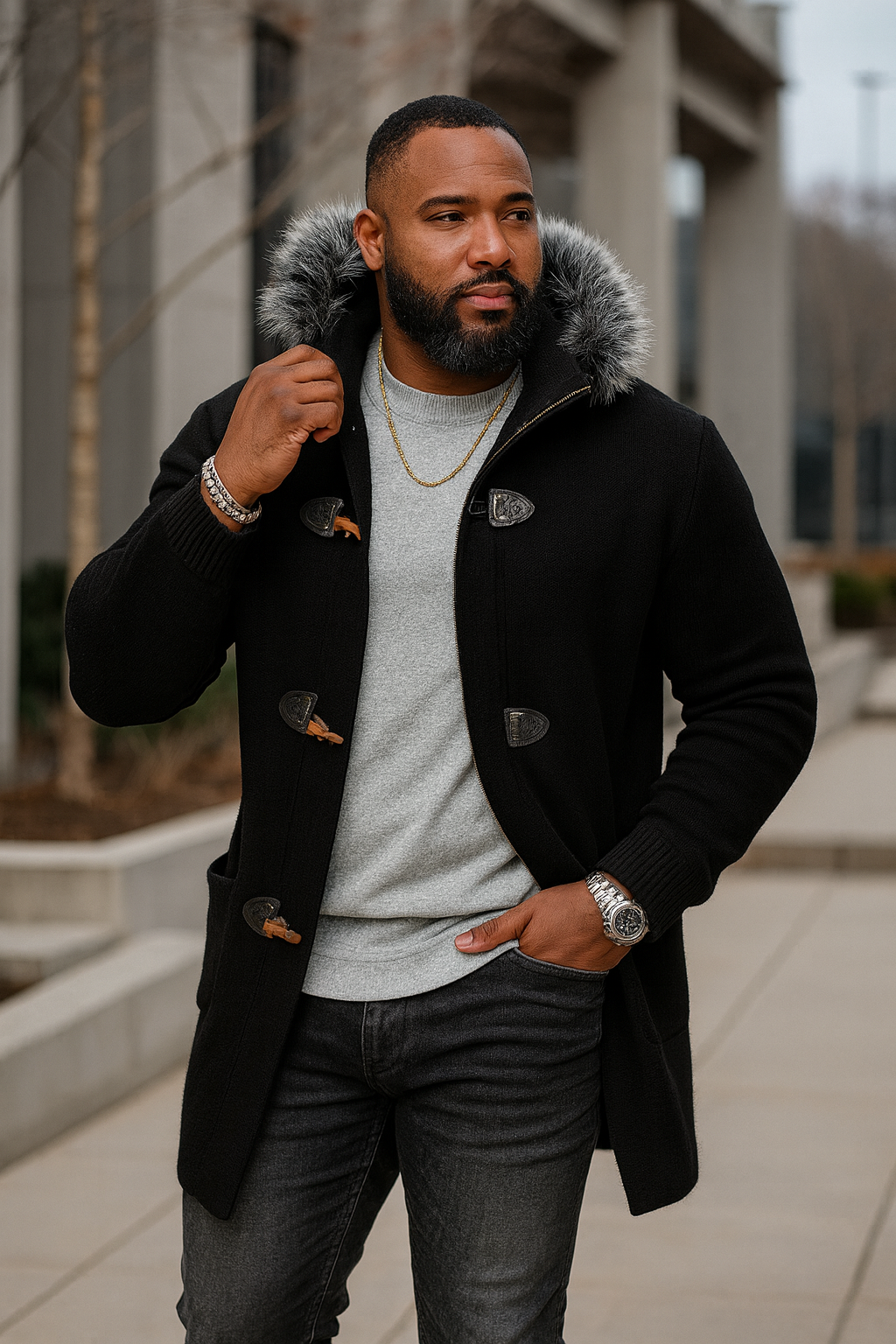 OIM "Lexington" Zip up Sweater (Black)