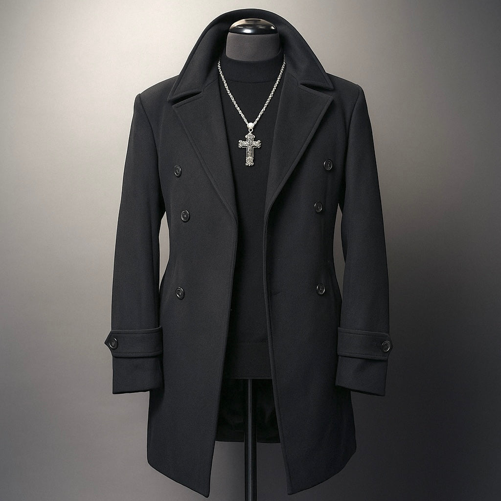 Cigar "Brentwood" 3/4 Length DB Peacoat (Black)