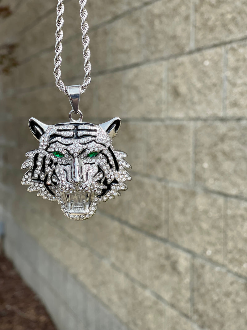 KALIKO "Tiger Eye" Rope Chain + Pendant (Silver) 033