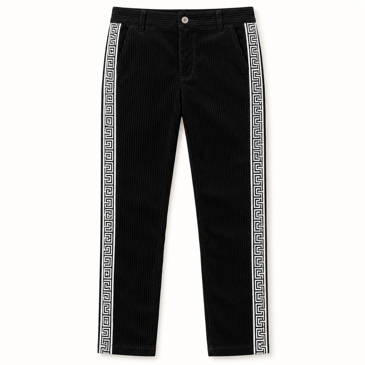 Prestige Greek Corduroy Pant (Black/White)