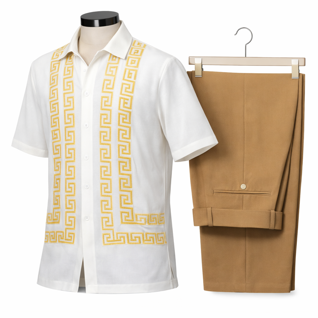 Silversilk Men’s 2-Piece Walking Suit – Knit Set – Tan 21019