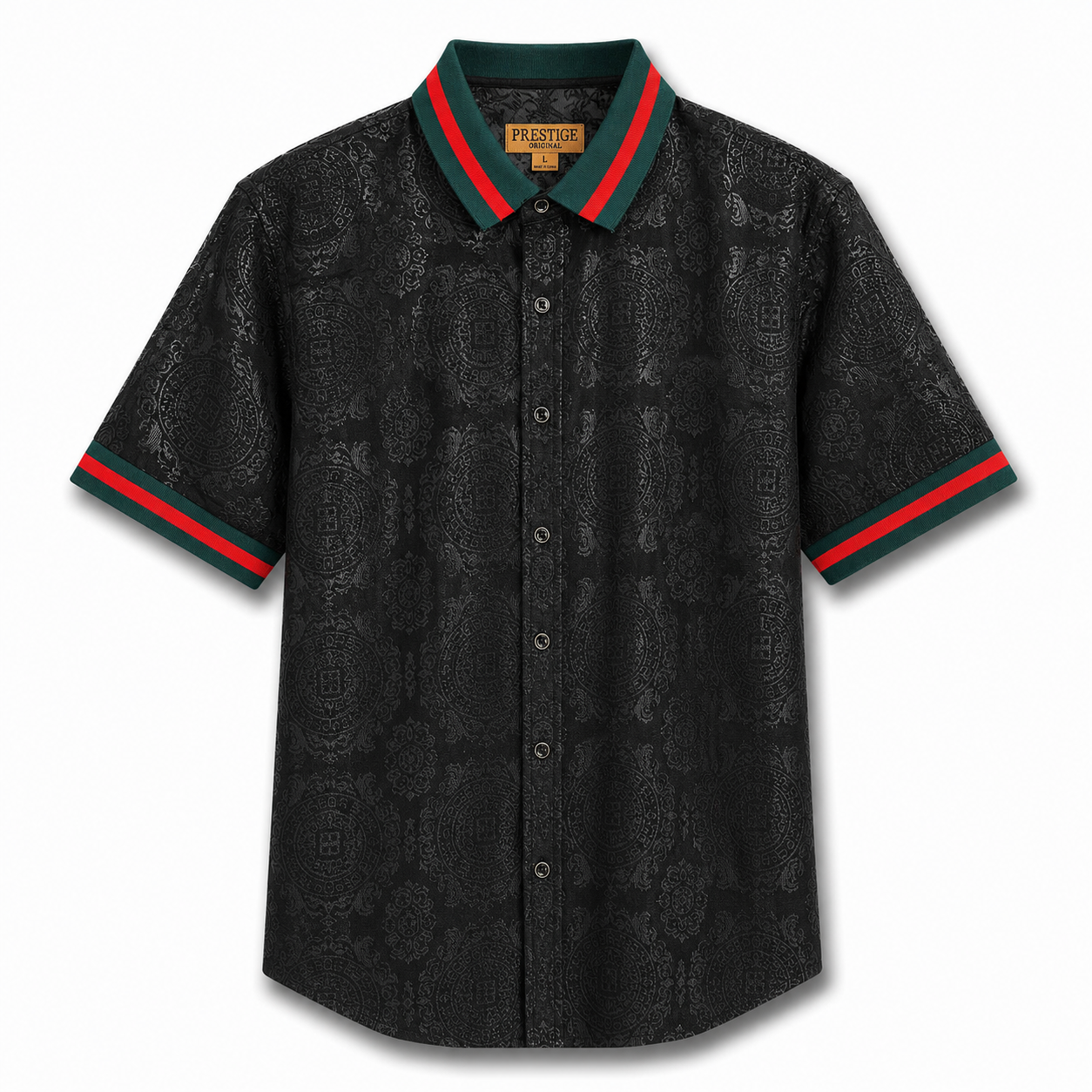 Prestige Designer Lace Shirt (Black/Black) 579