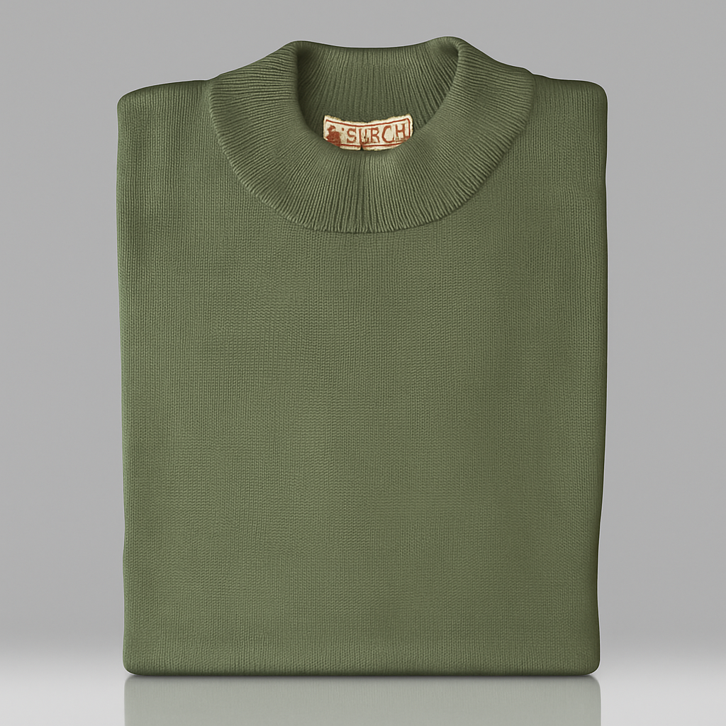 Inserch Cotton Blend Mock Sweater (Olive)