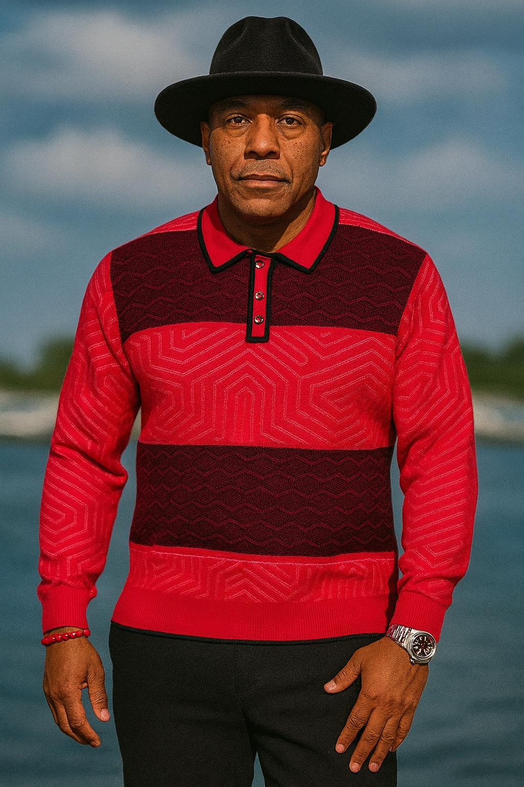 Prestige "Tribeca" Sweater (Red/Black)