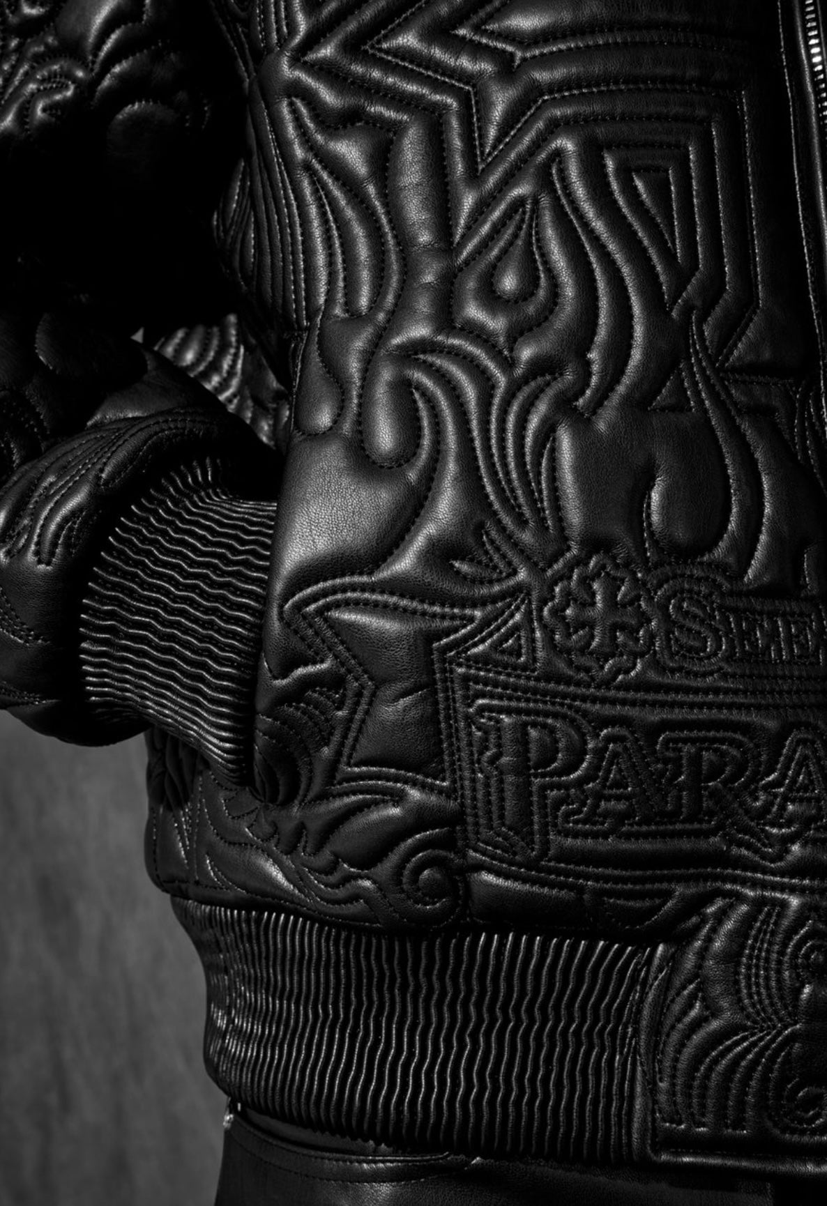 Graphic Bomber Jacket (Black)