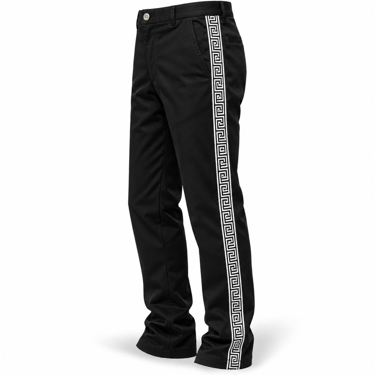 Prestige "Greek Key" Cotton Jean Pant (Black/White)