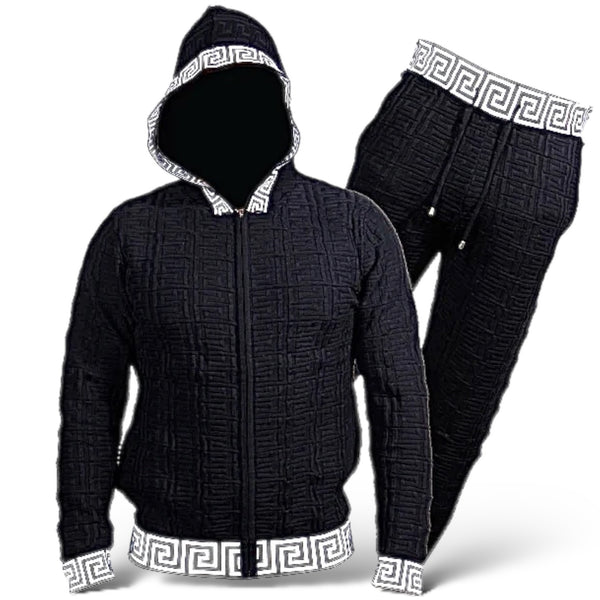 Prestige "King" Sweater Jogger Set (Black/White)