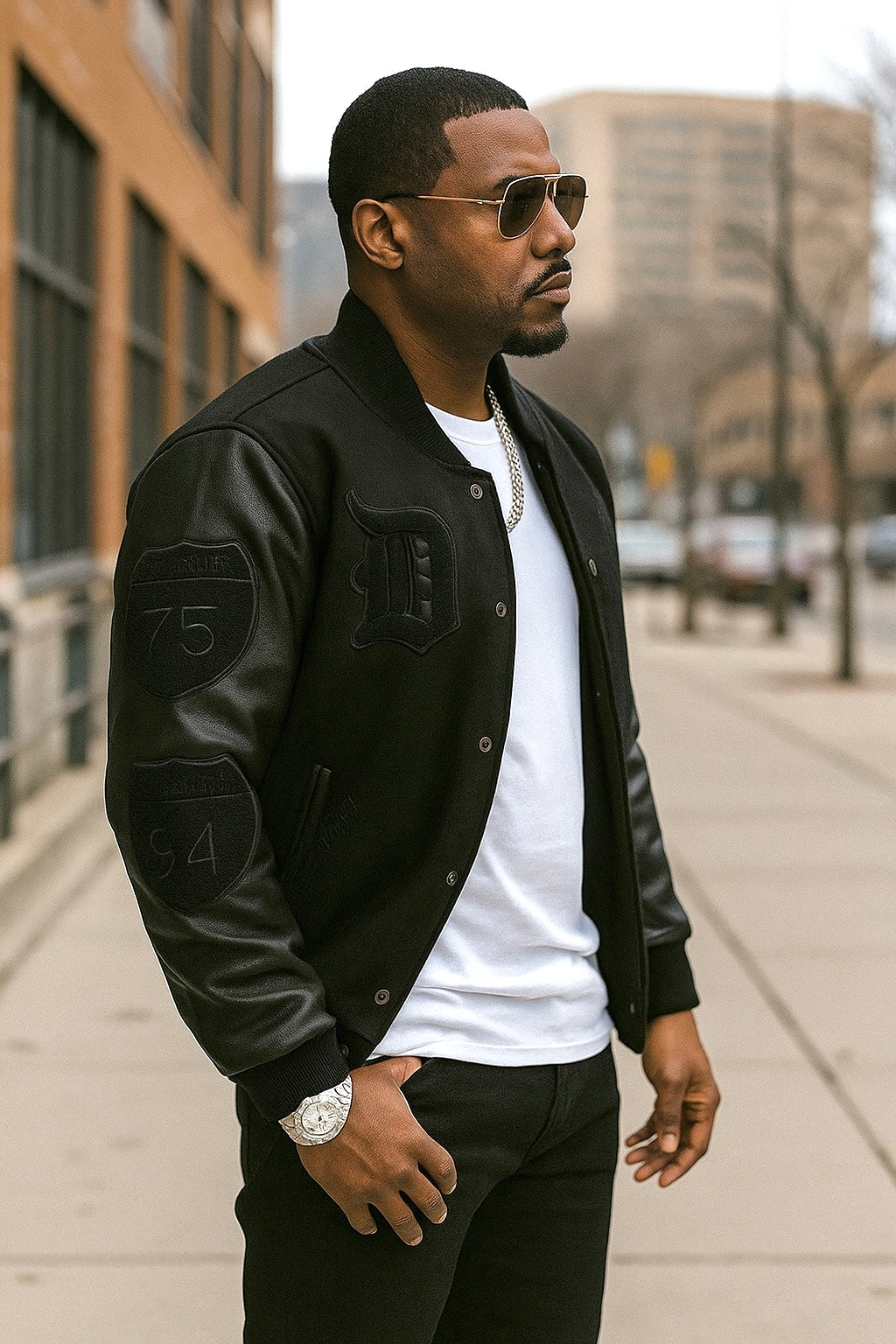 Jordan Craig "D Logo" Bomber Jacket (Black)