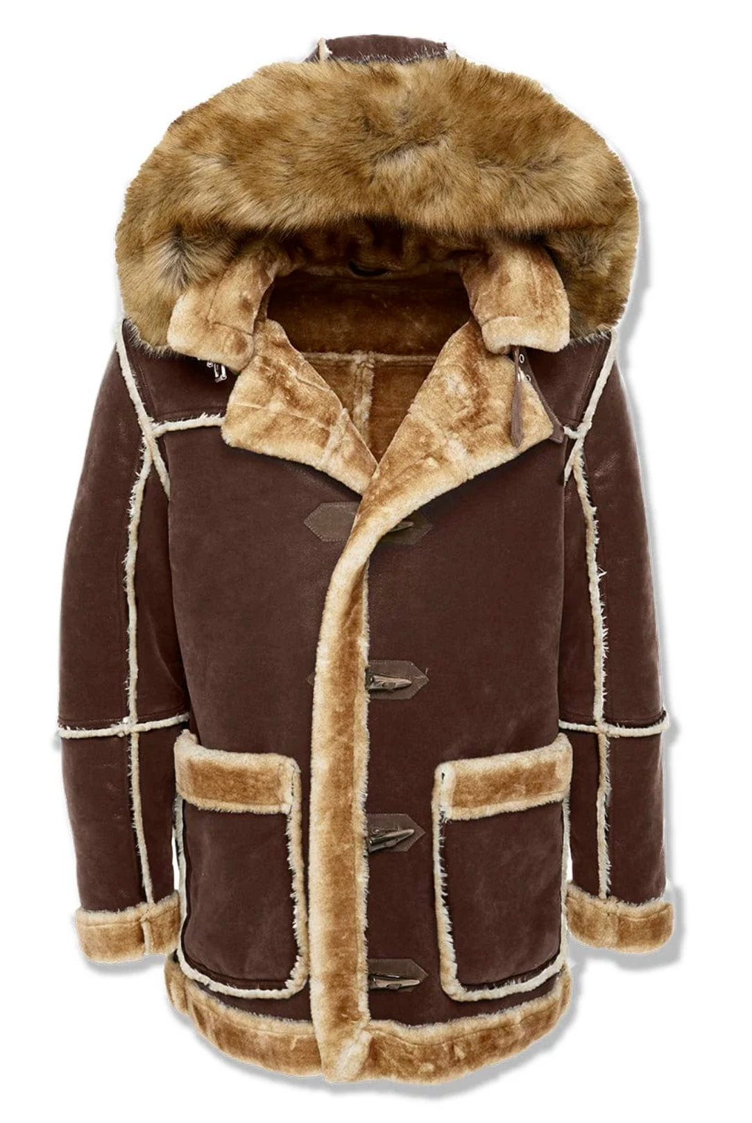 Jordan Craig Shearling Coat (Brown)