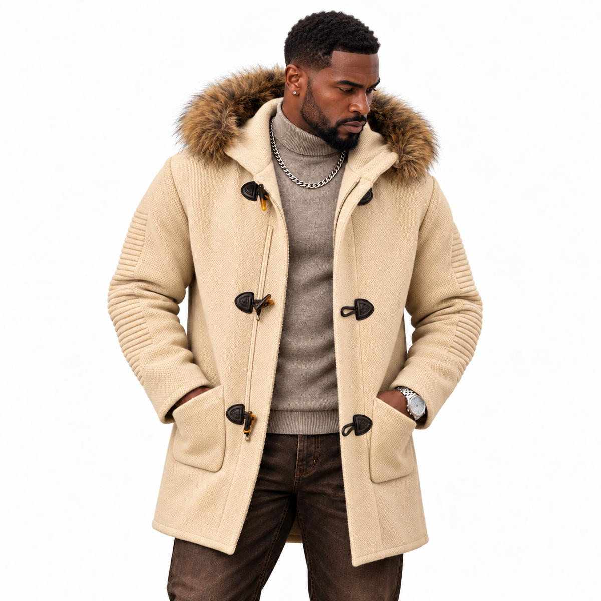 OIM "Lexington" Zip up Sweater (Warm Sand)