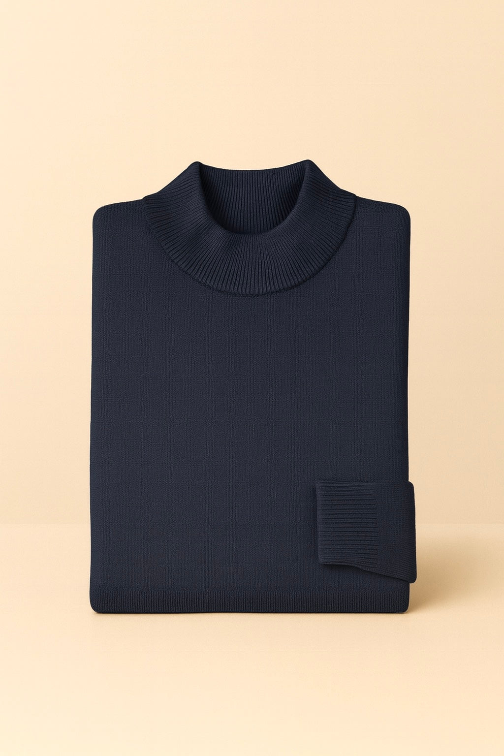 Inserch Cotton Blend Mock Sweater (Deep Navy)