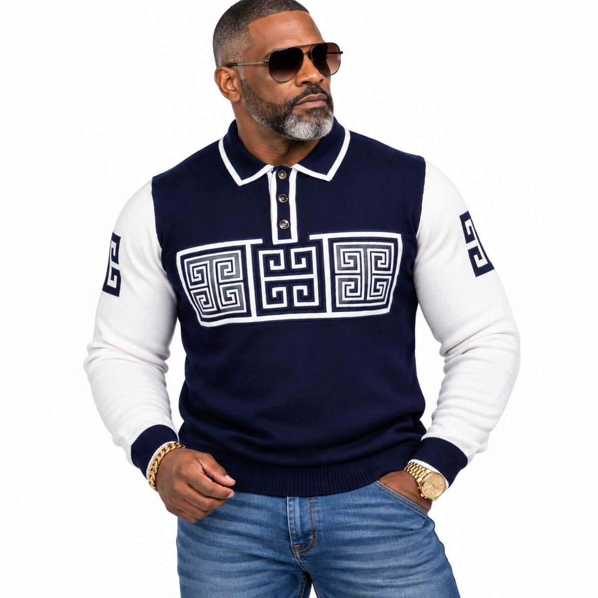 Prestige "Darko" Polo Sweater (Navy) 550