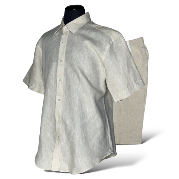 Inserch Linen S/S Shirt (Oatmeal) 7172