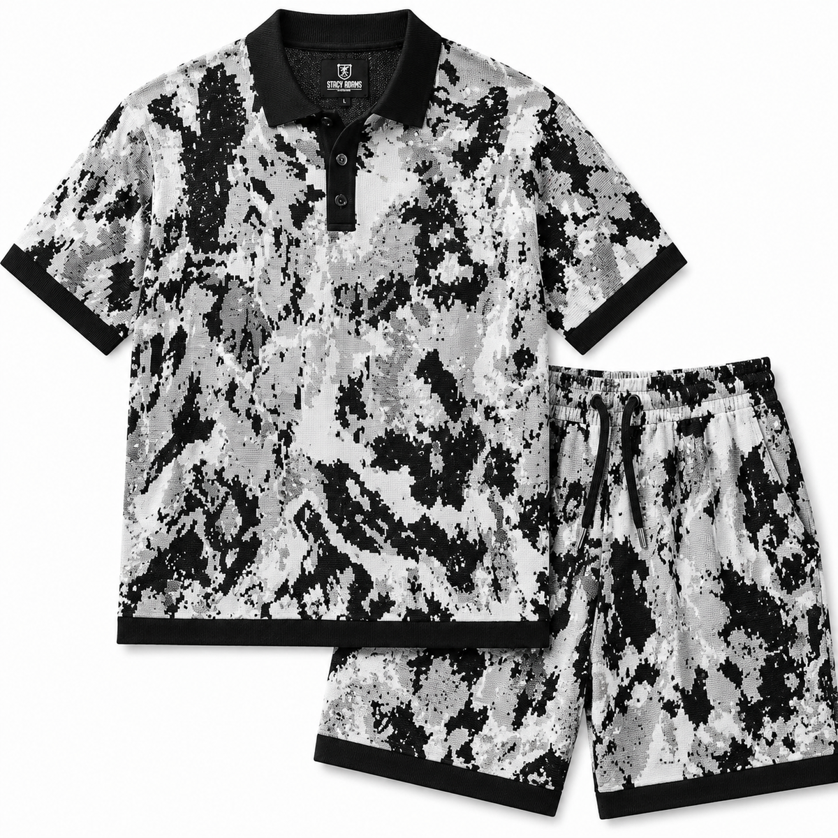 SixTONES アパレル9点セット Men's Jacquard Shorts Set – Relaxed Fit – Black 91031