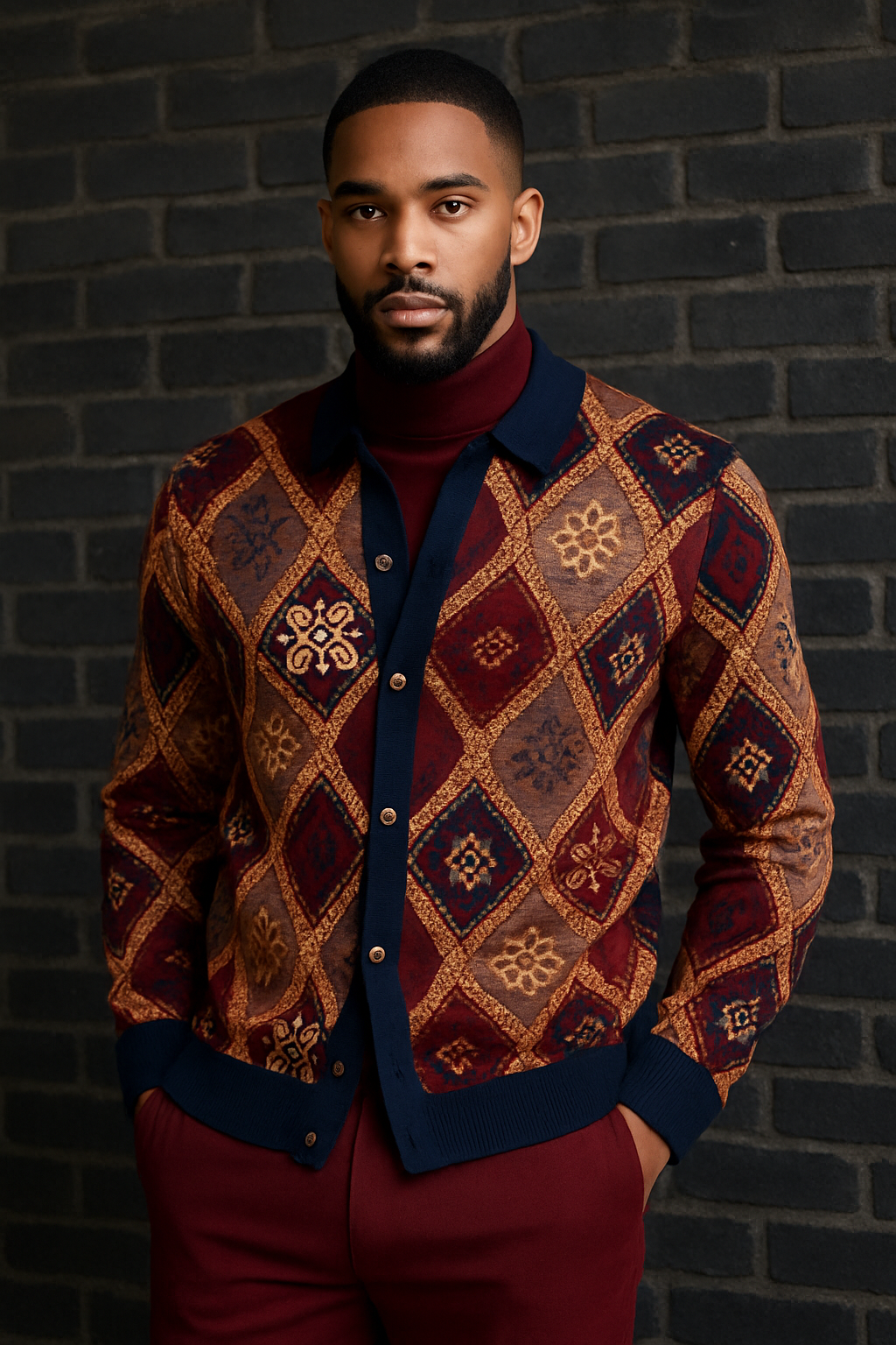 Prestige "Woodrow" Polo Sweater (Navy) 288