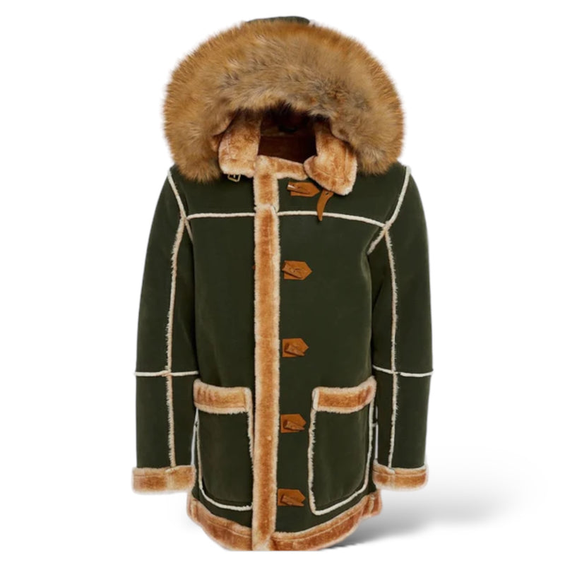 Jordan Craig Shearling Coat (Olive)