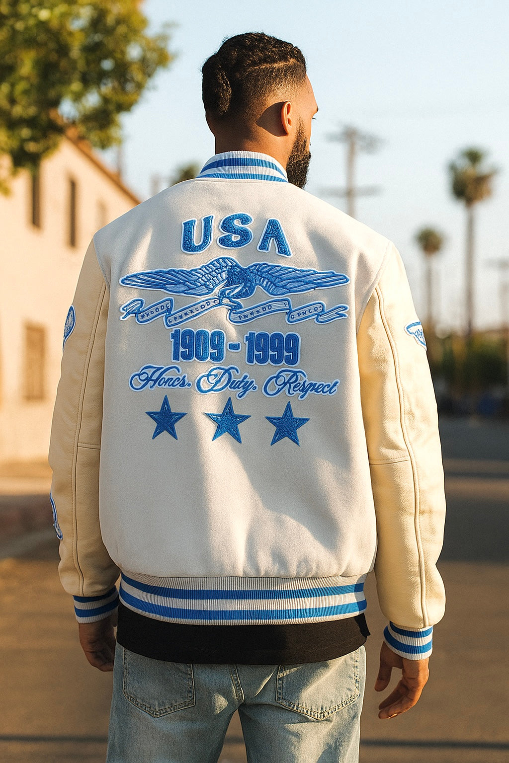 Jordan Craig Wool Bomber Jacket (Stone)