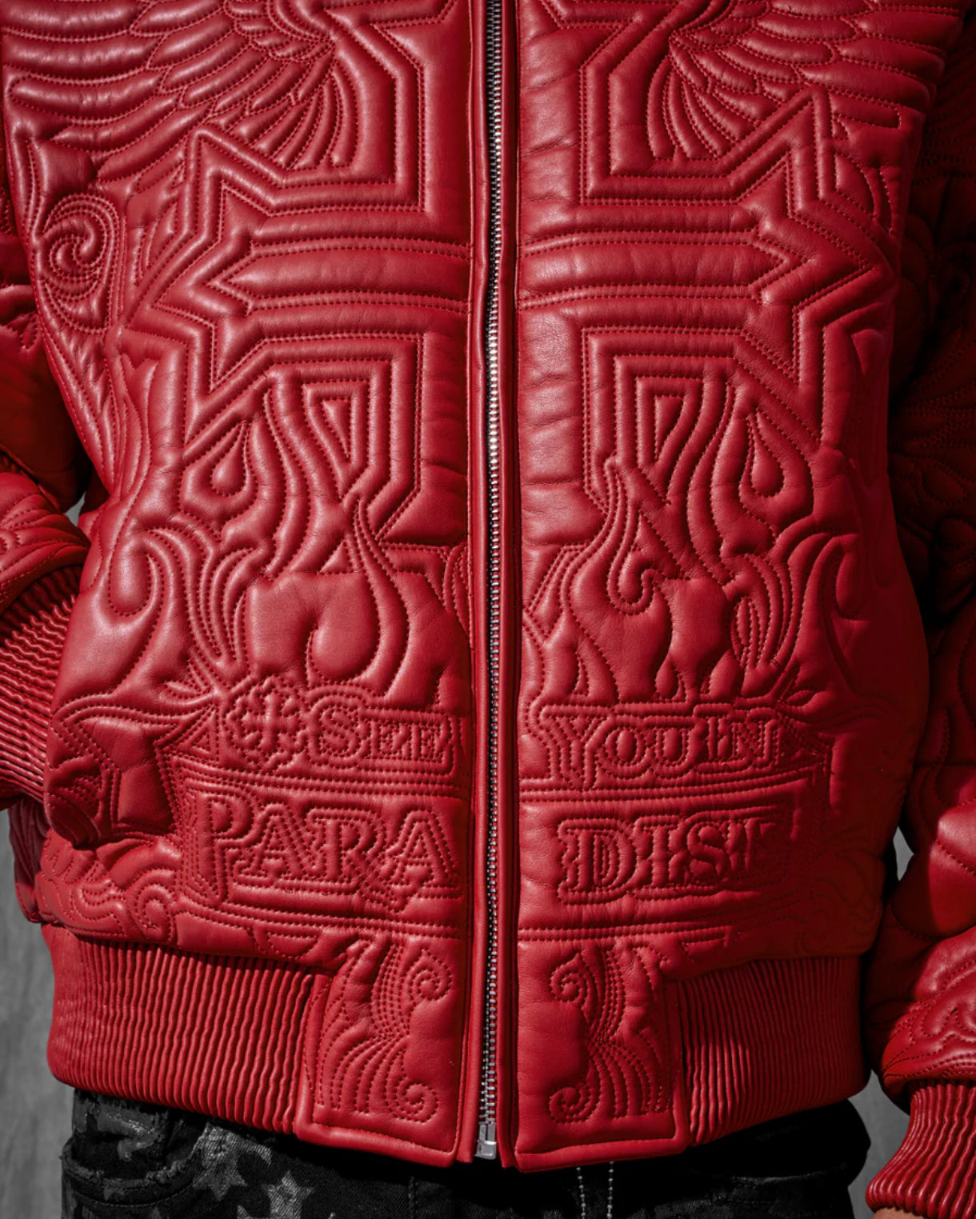 Graphic Bomber Jacket (Red)