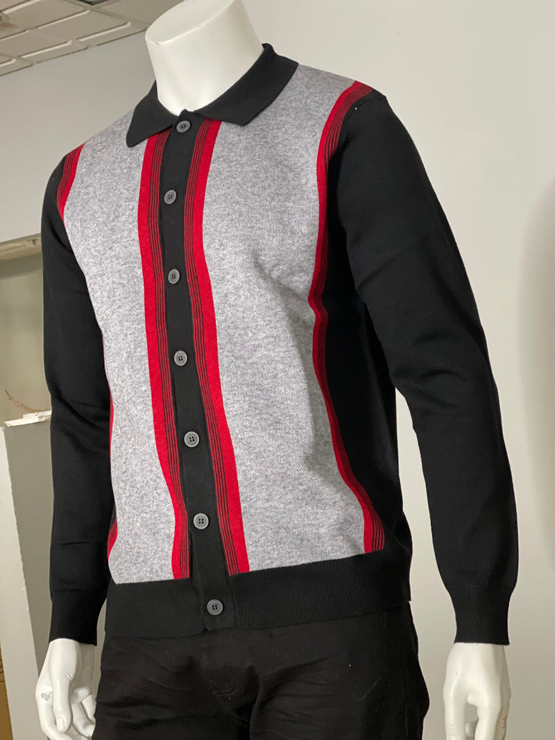 Cigar Couture "Vango" Sweater (Black/Gray/Red) 362
