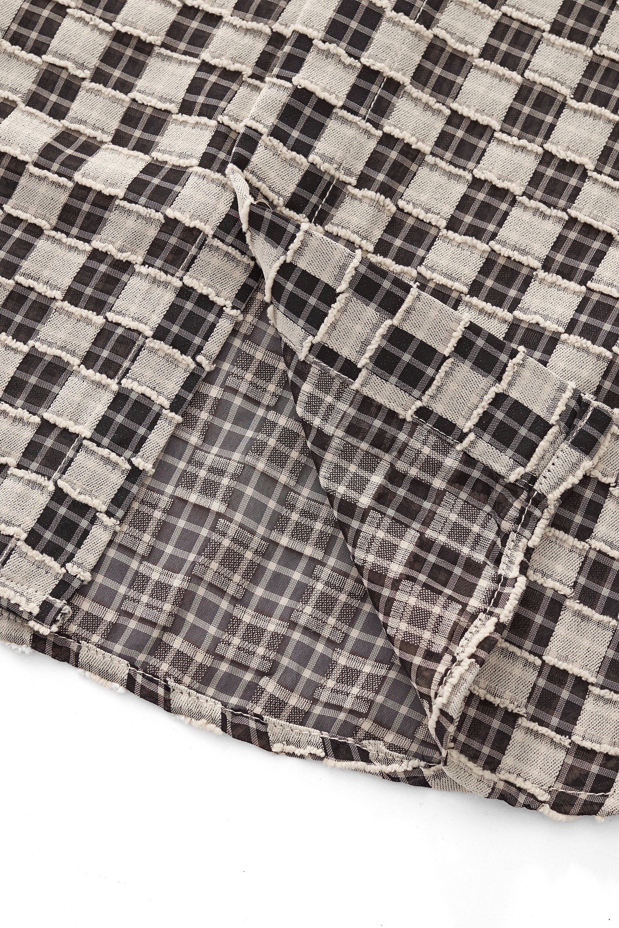 Textured Grid Shirt GREY