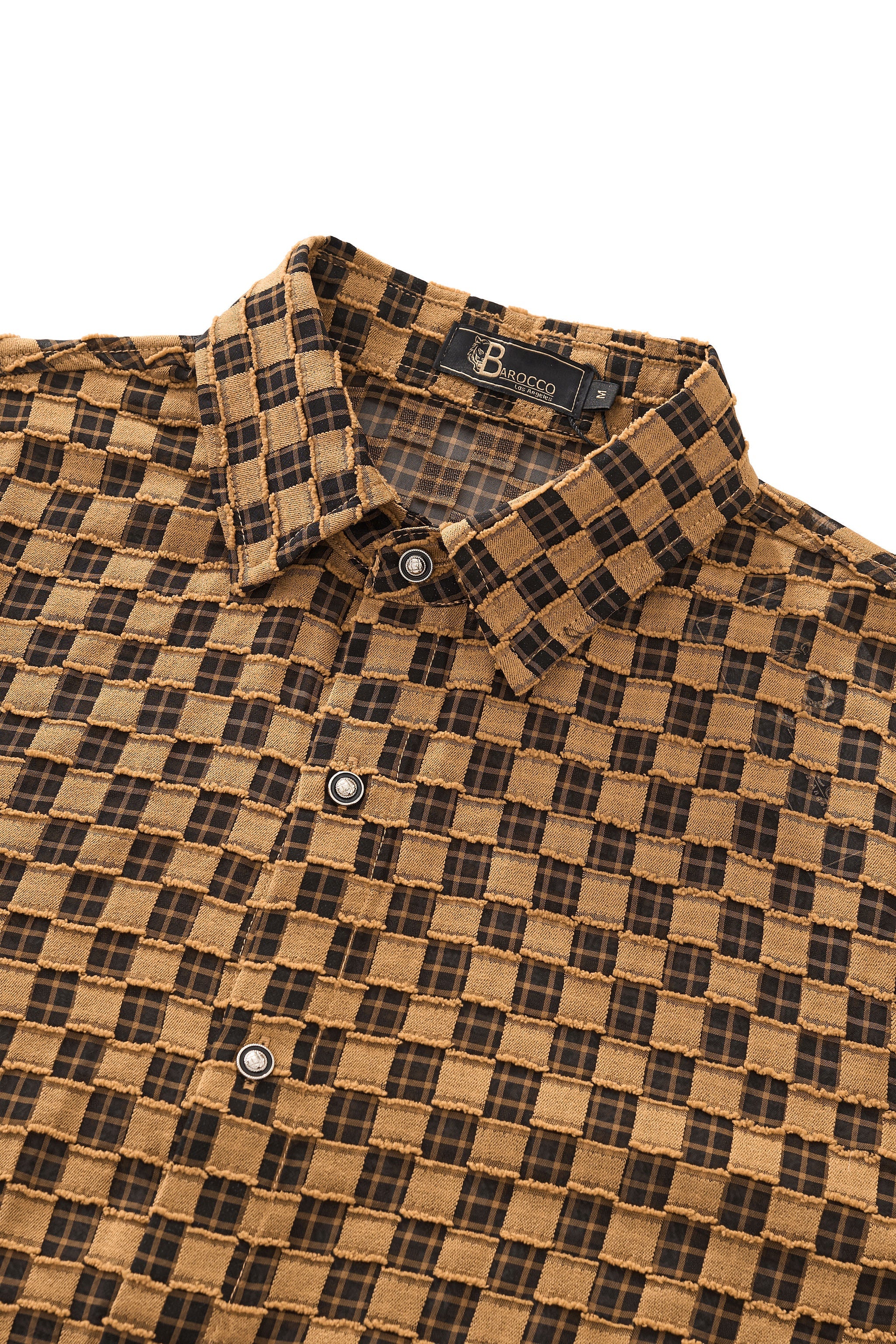 Textured Grid Shirt KHAKI