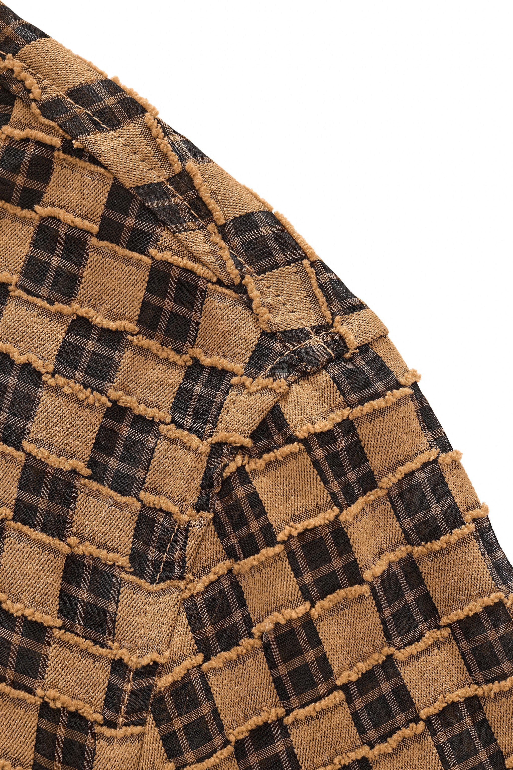 Textured Grid Shirt KHAKI