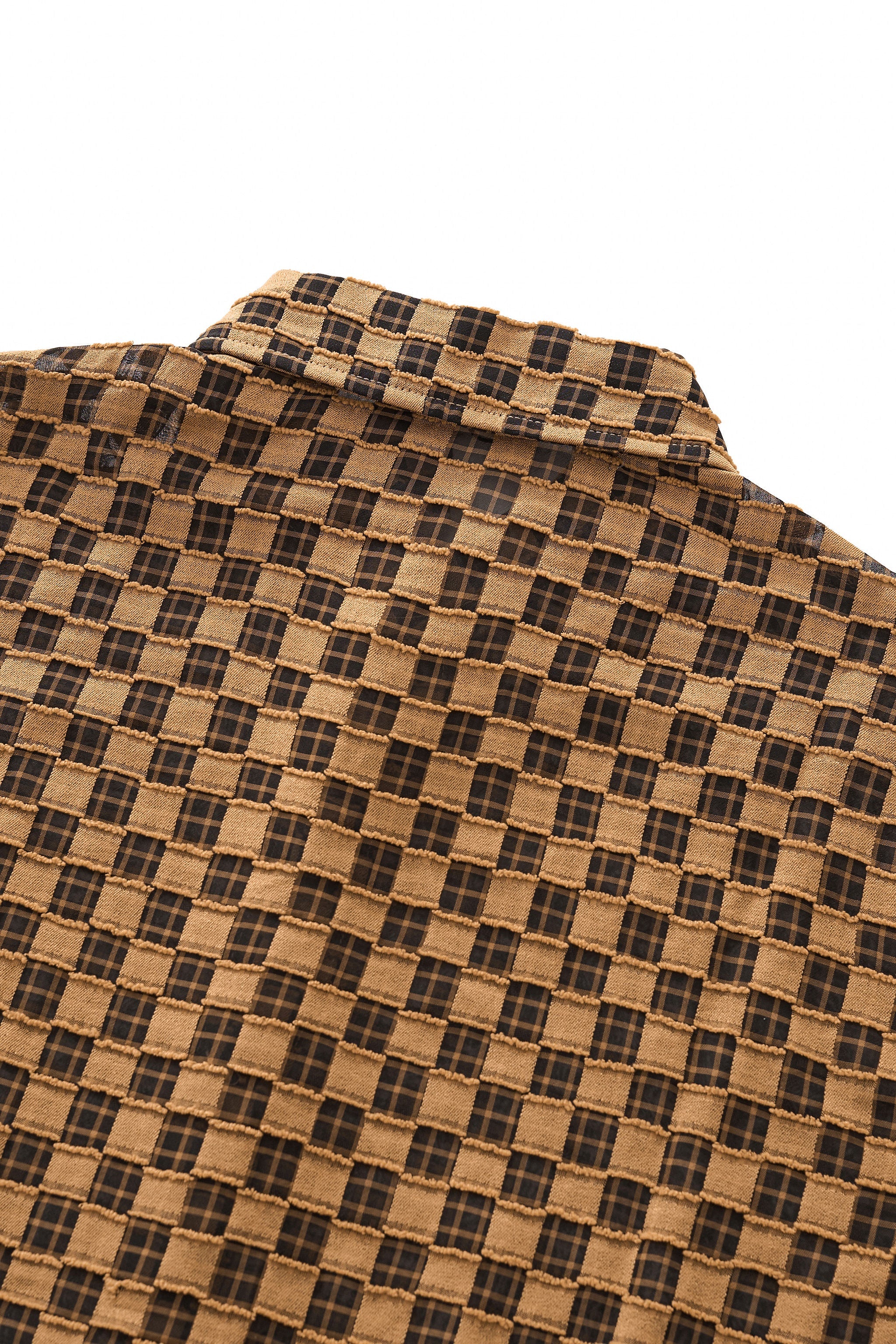 Textured Grid Shirt KHAKI