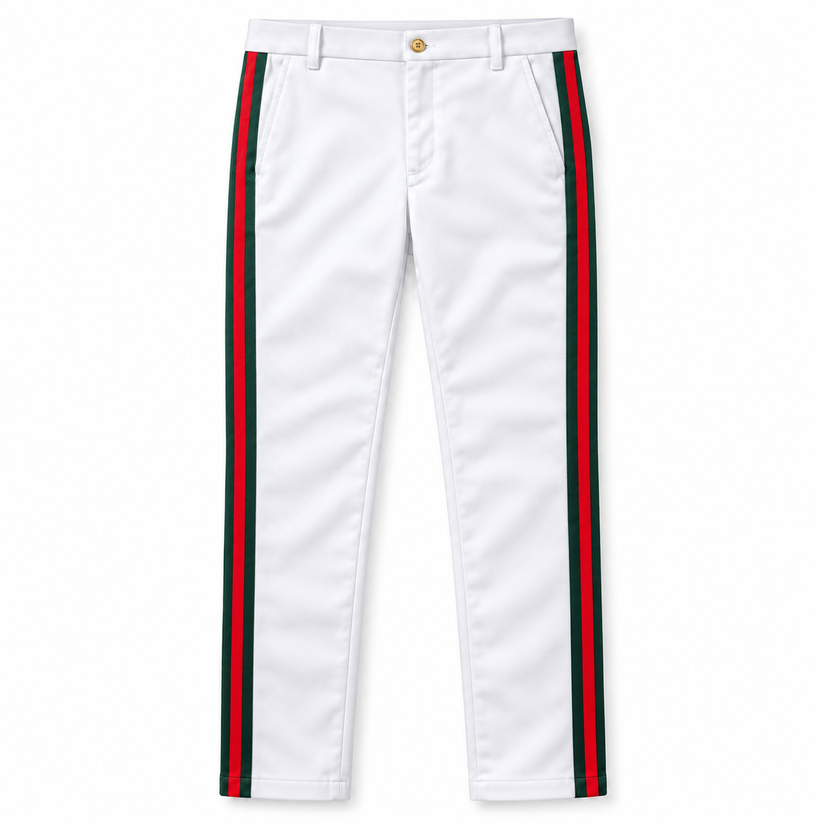Prestige "Designer" Cotton Jean Pant (White/Red/Green)