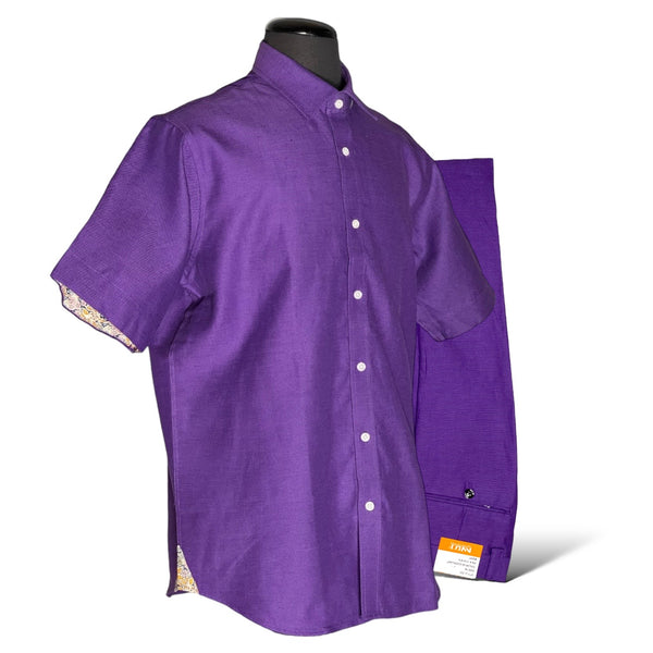 Inserch Linen S/S Shirt (Eggplant) 717