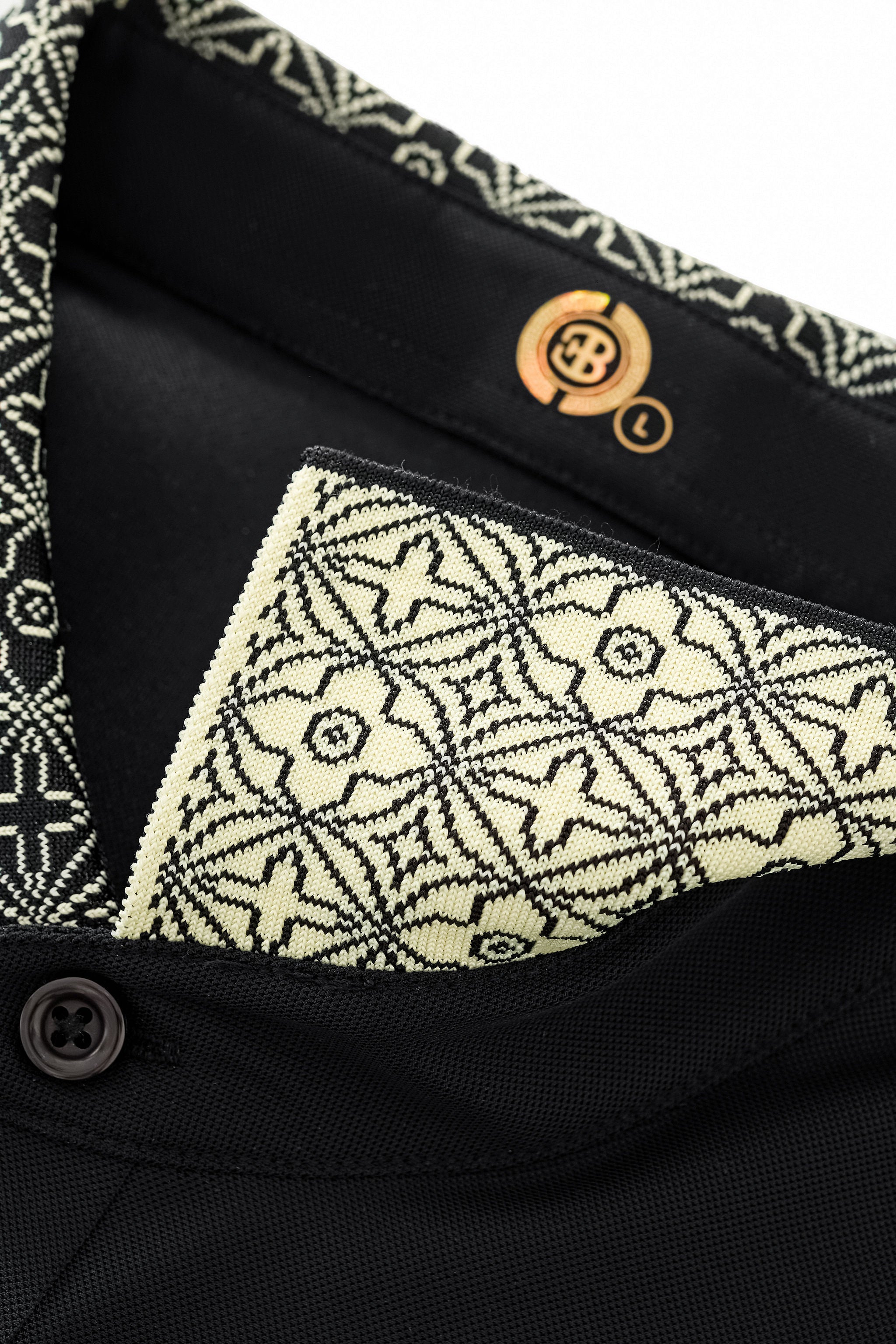 Pattern Trim Performance Polo – El Baron BLACK