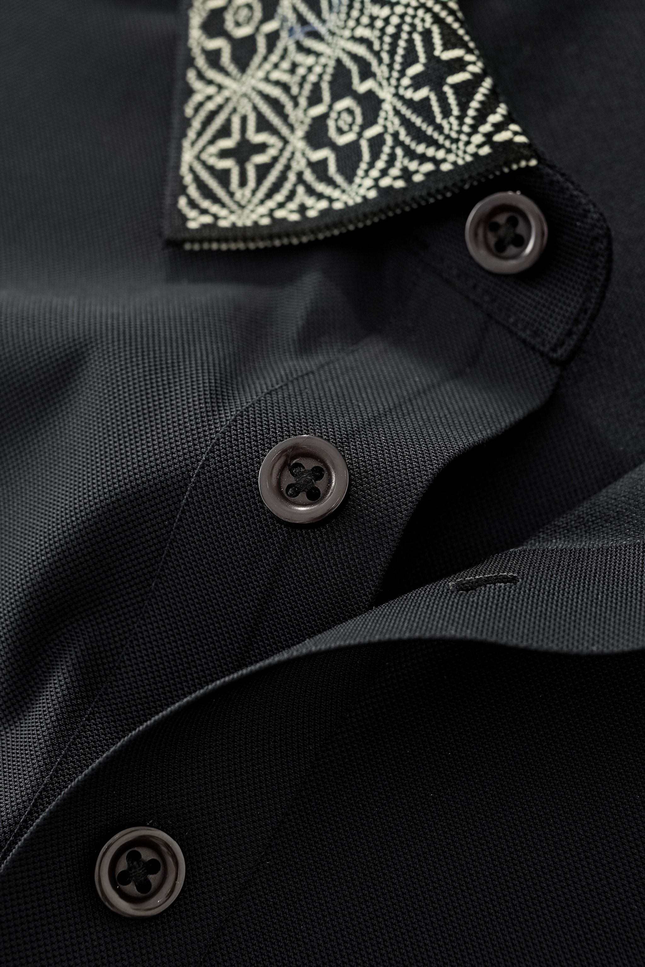 Pattern Trim Performance Polo – El Baron BLACK