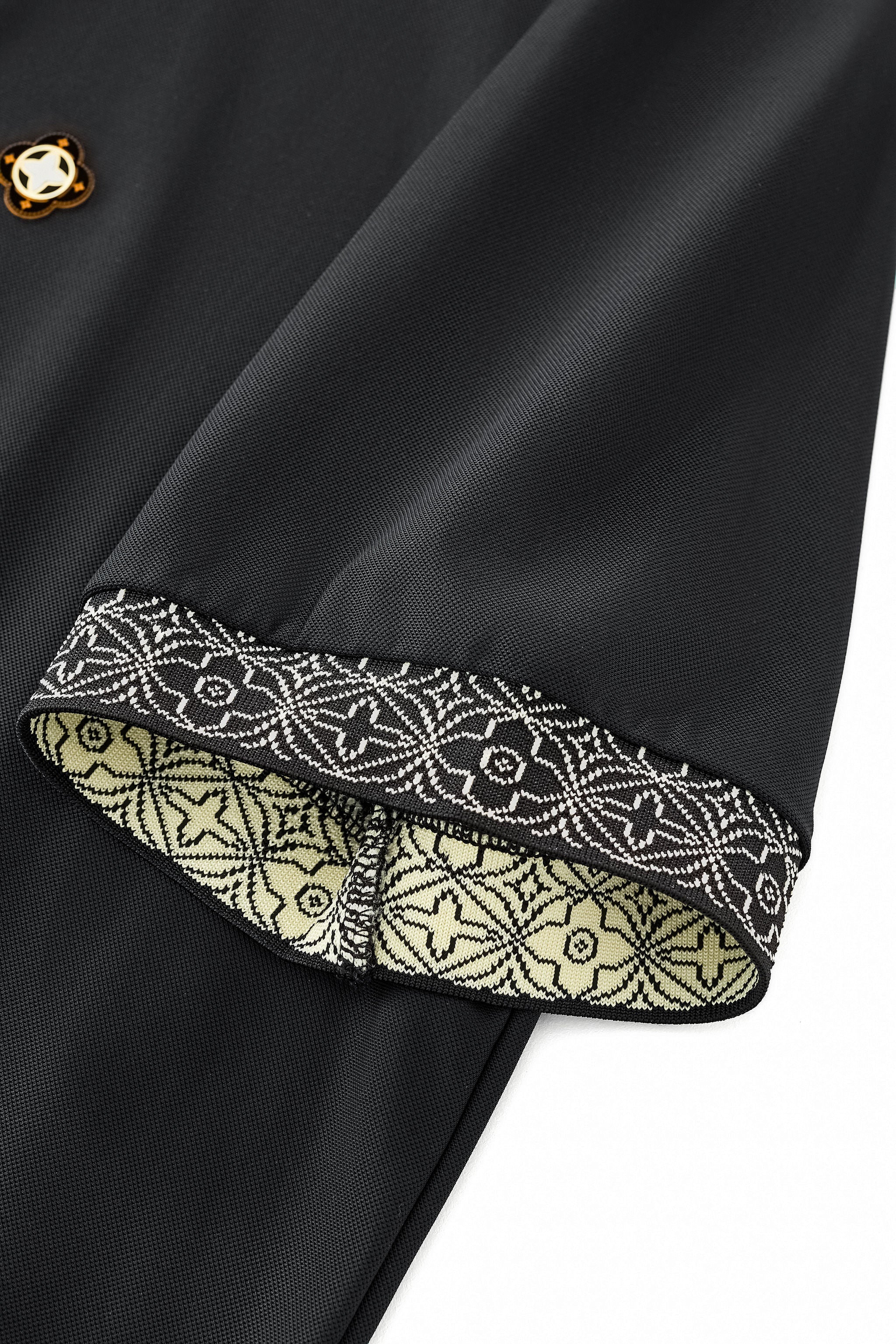 Pattern Trim Performance Polo – El Baron BLACK