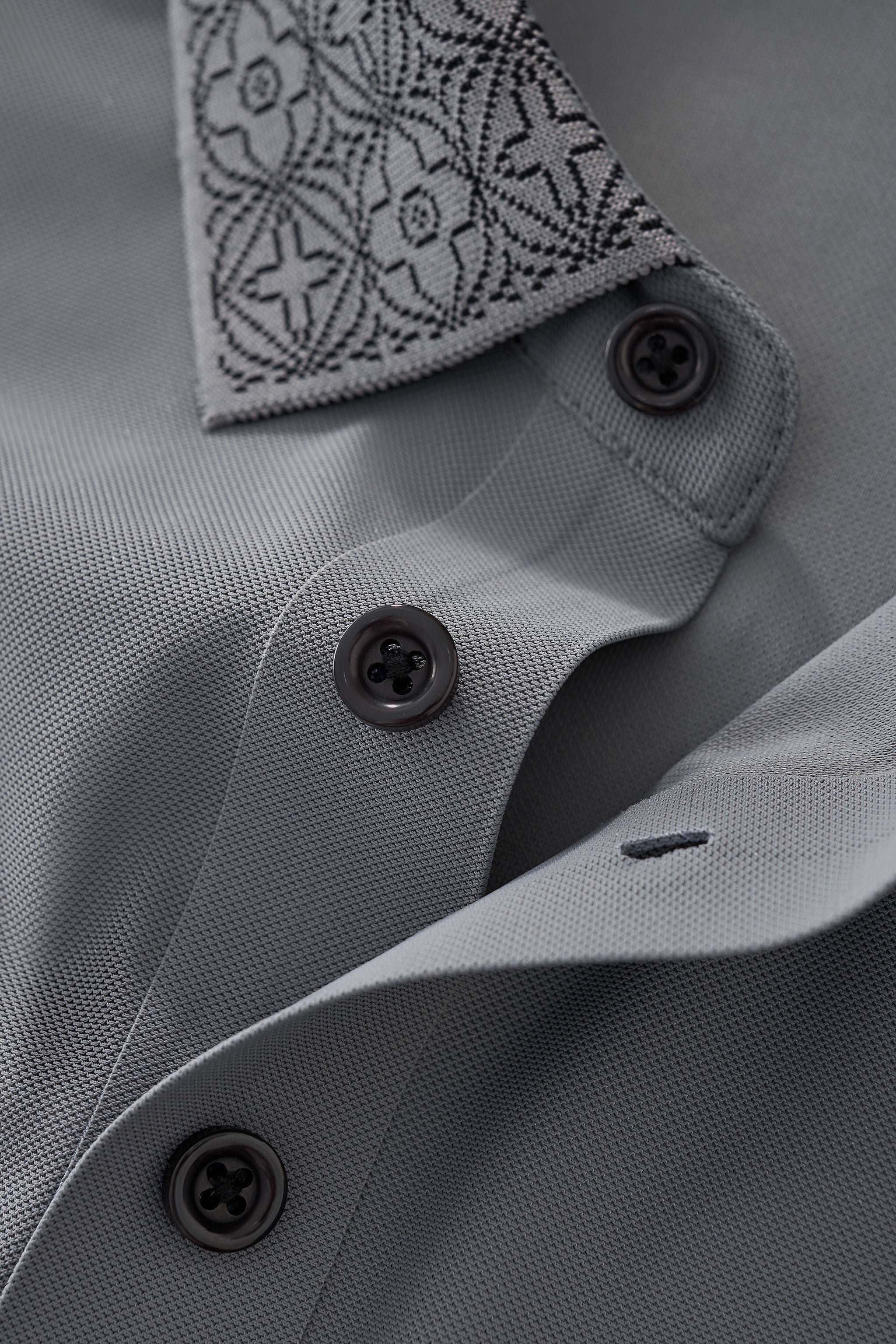 Pattern Trim Performance Polo – El Baron GREY