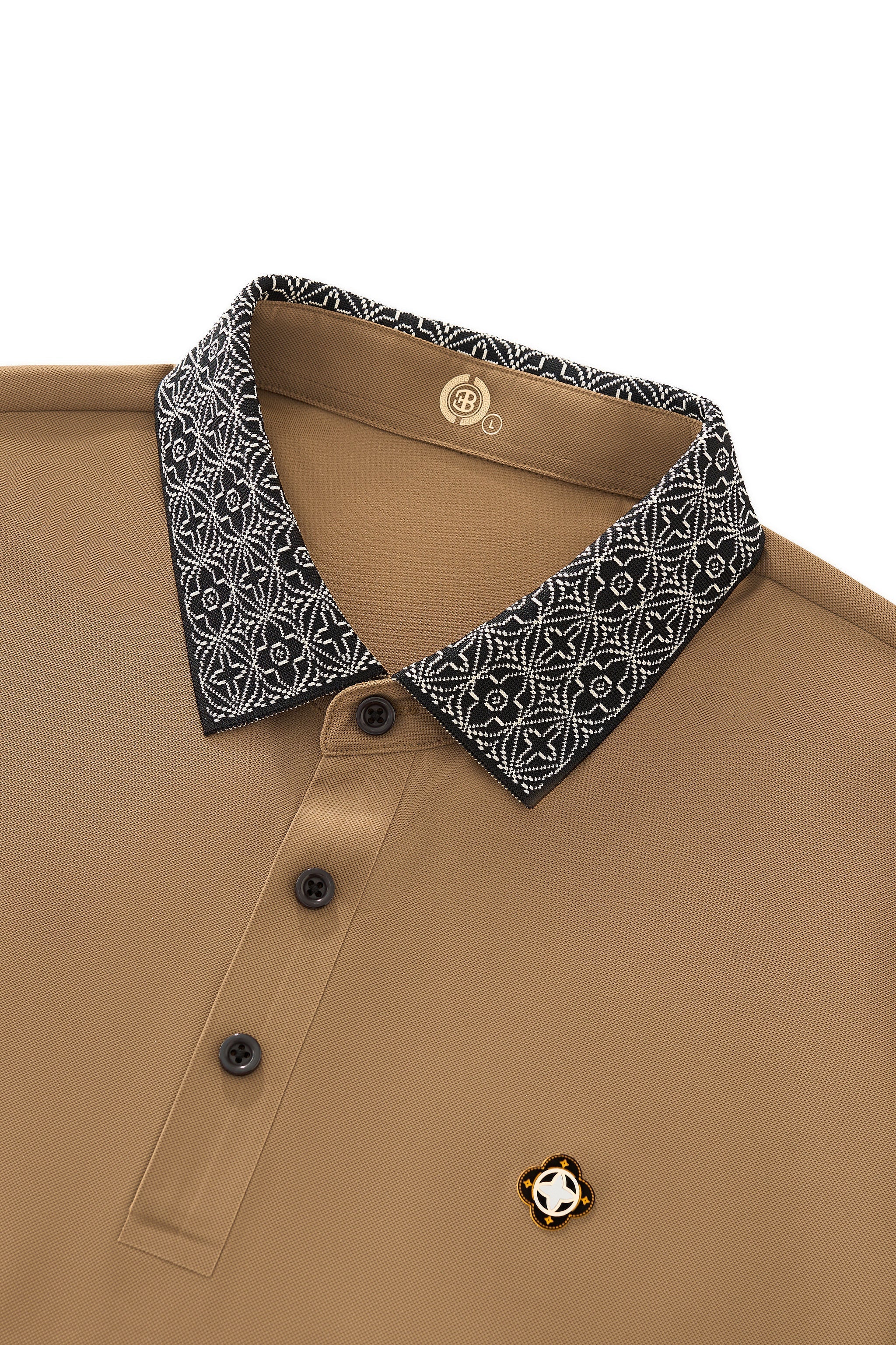 Pattern Trim Performance Polo – El Baron KHAKI