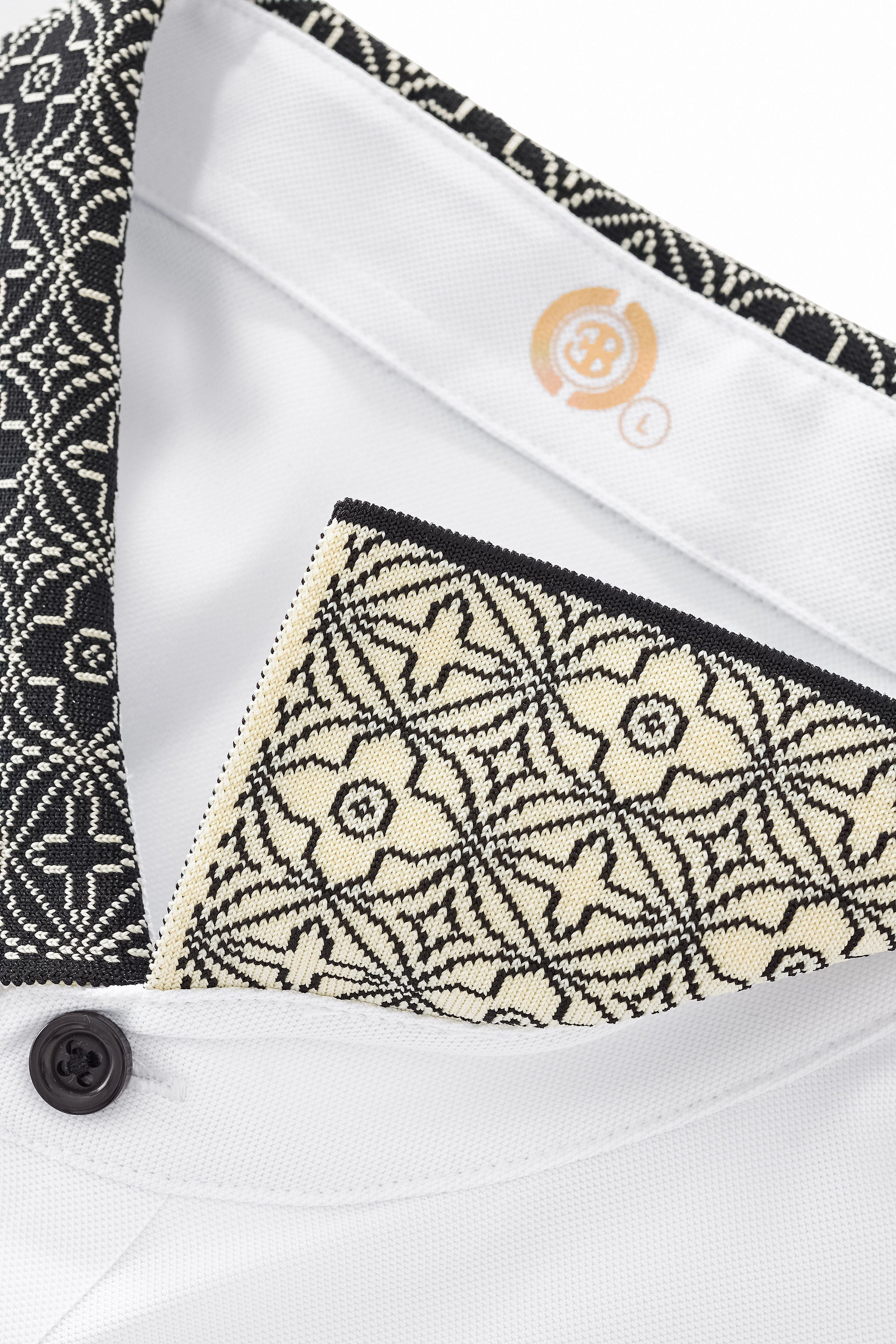Pattern Trim Performance Polo – El Baron WHITE