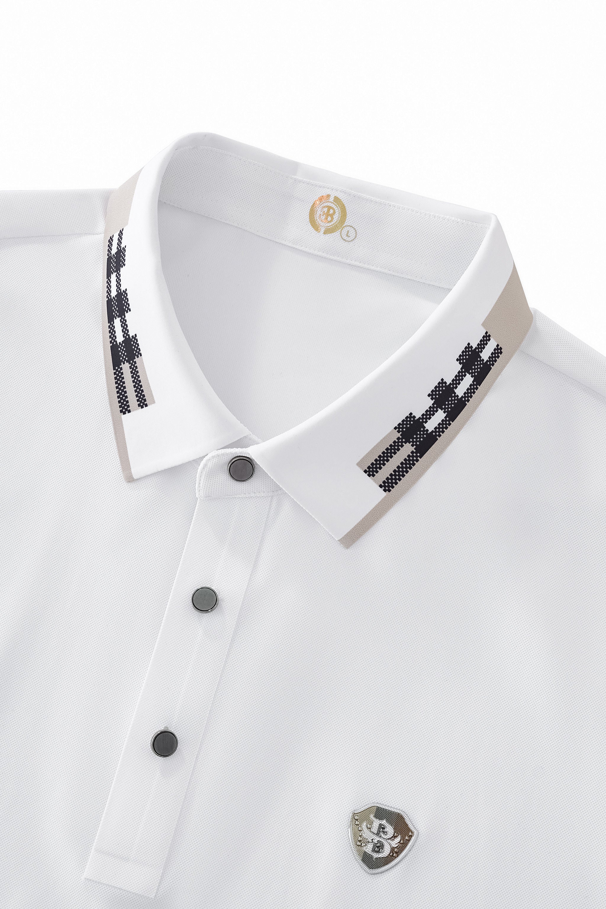 Signature Trim Performance Polo – El Baron WHITE