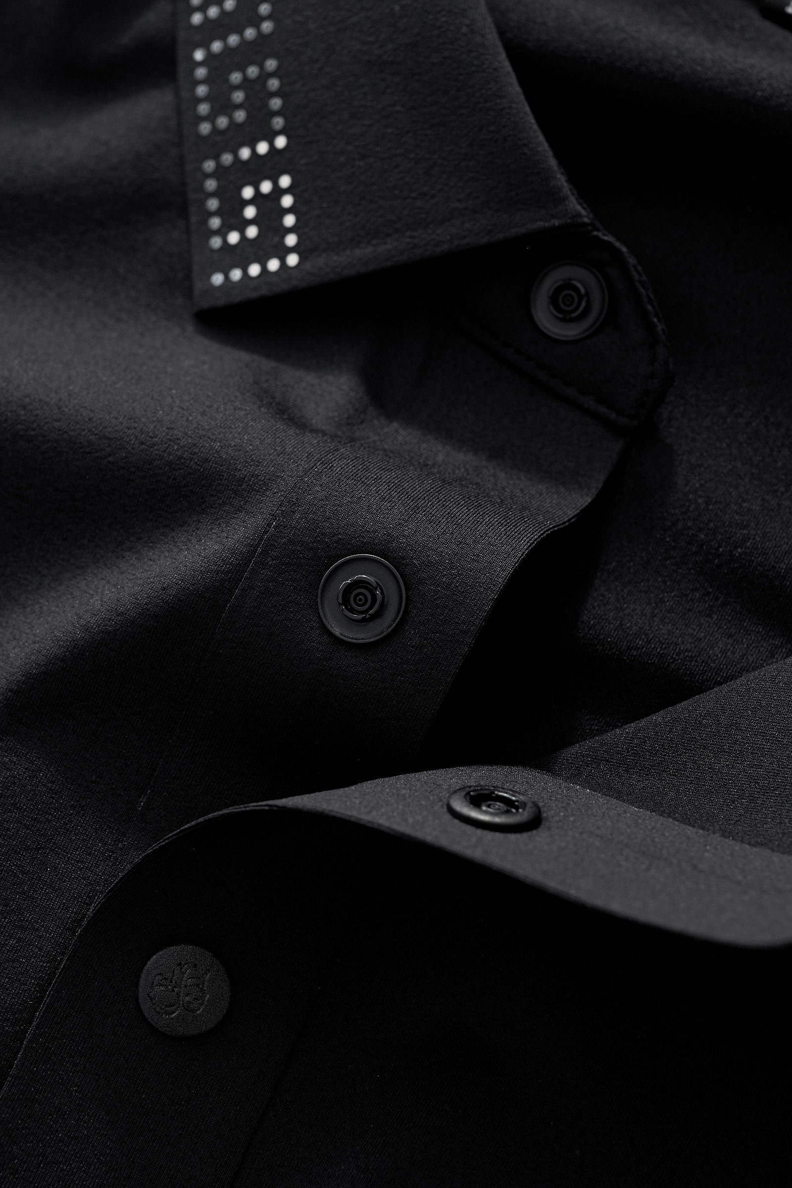 Perforated Collar Performance Polo – El Baron BLACK/SILVER