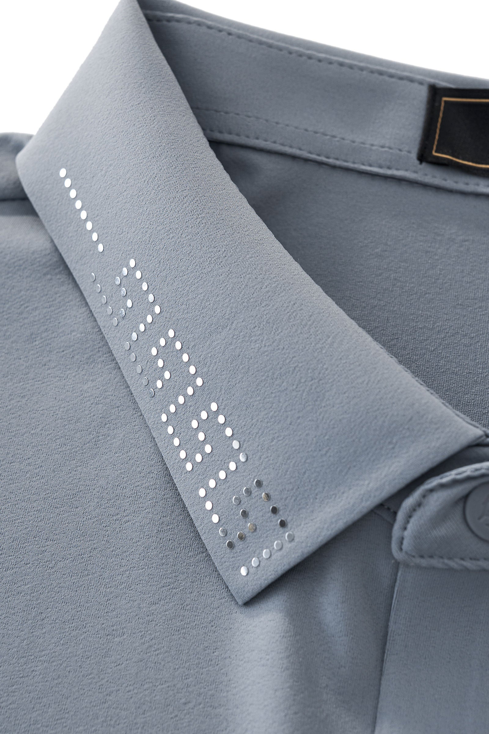 Perforated Collar Performance Polo – El Baron GREY/SILVER