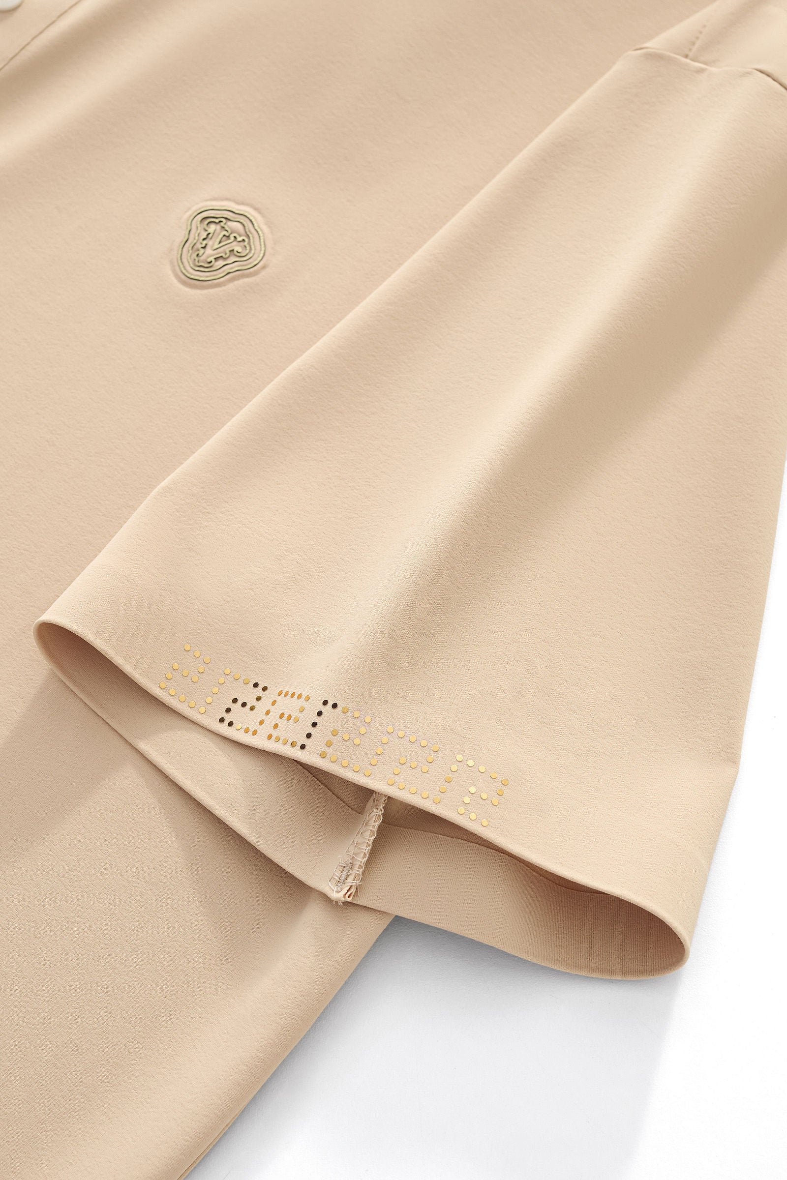 Perforated Collar Performance Polo – El Baron KHAKI/GOLD