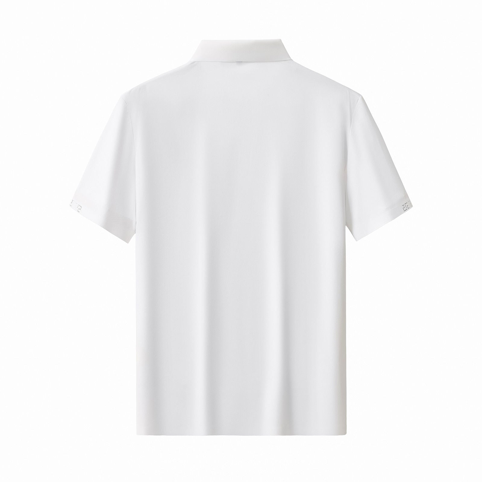 Perforated Collar Performance Polo – El Baron WHITE/SILVER
