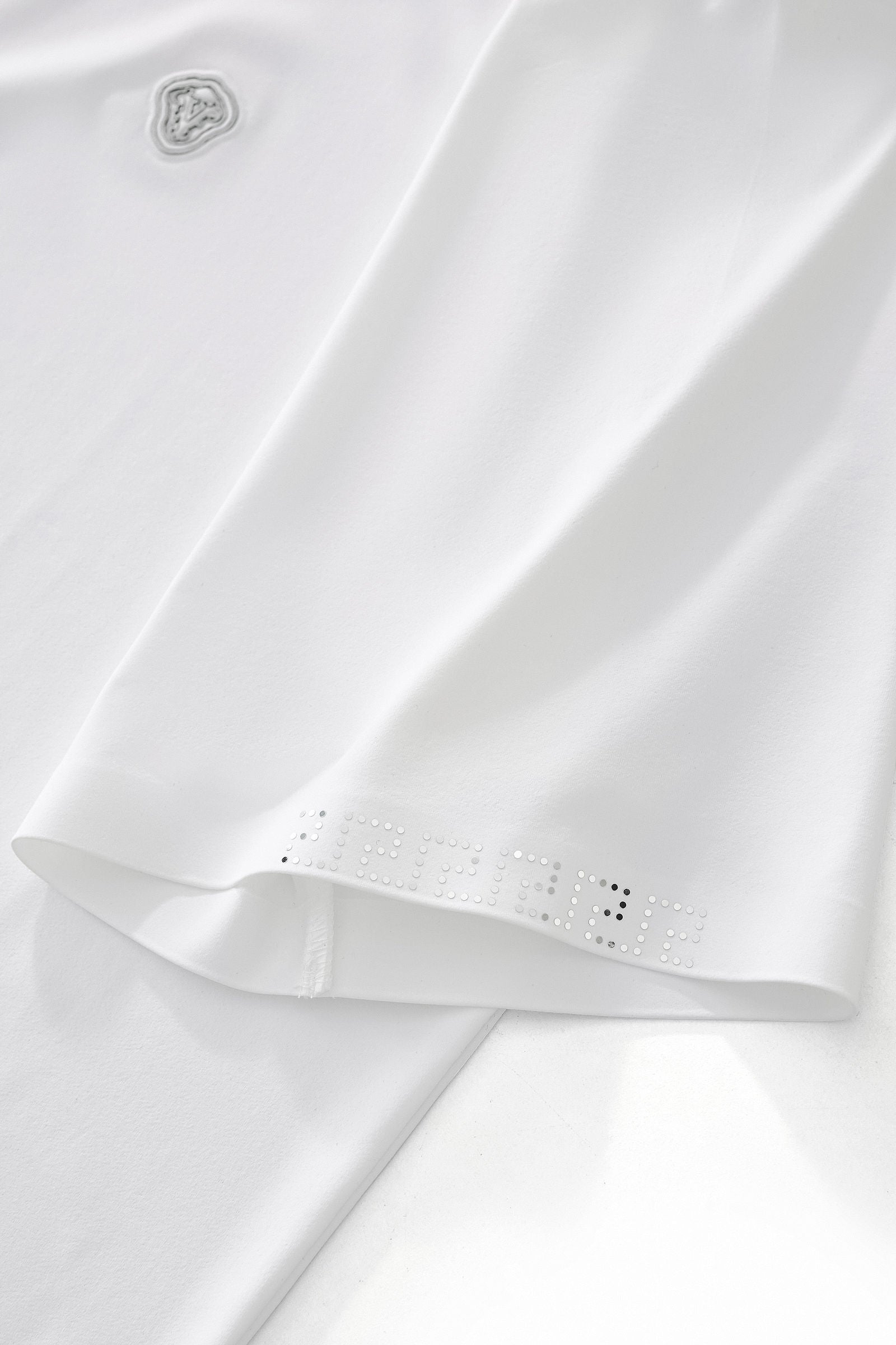 Perforated Collar Performance Polo – El Baron WHITE/SILVER